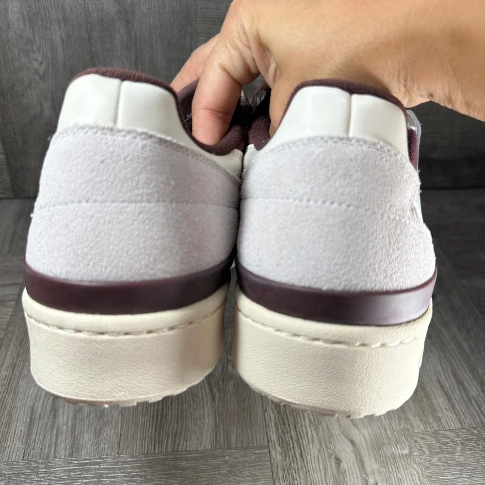 Adidas Forum Low CL Sneakers Mens 14 White Burgundy Basketball JQ0206 NEW